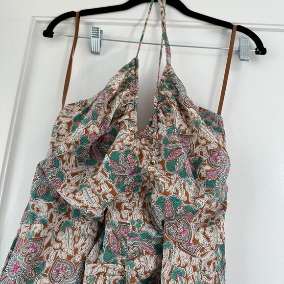 NWT Veronica Beard Aldana Midi Dress Ruched Front Halter Neck Floral Print Sz 12 - Picture 9 of 14